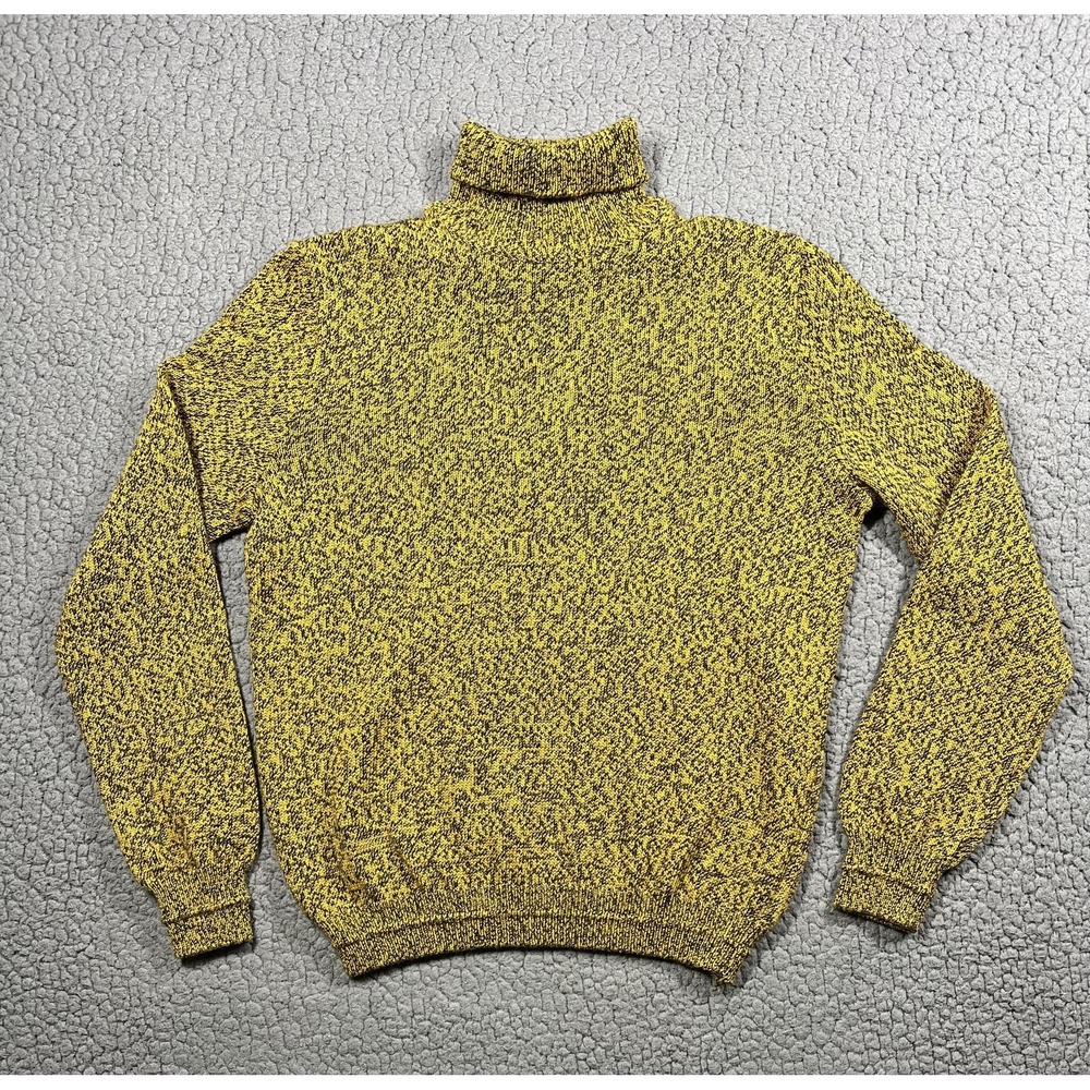 Versace Istante Turtleneck Sweater‎ Women's Sz 6 Yellow Marled 100% Wool Italy